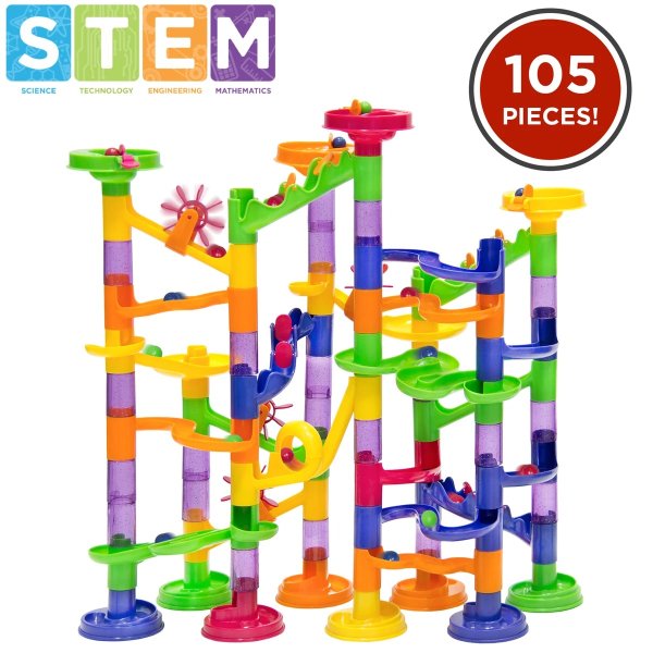 105-Piece Kids STEM Marble Run Coaster Track Toy Set