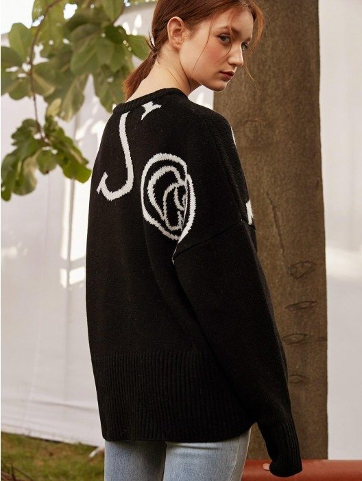 [US] 788 Wool Lettering Logo Knit Black