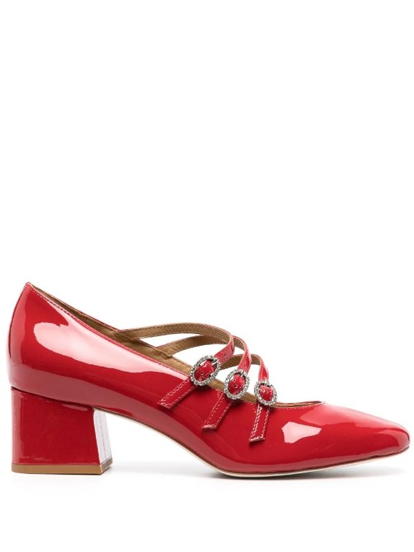 Reformation Red Mimi 50 Patent Leather Pumps