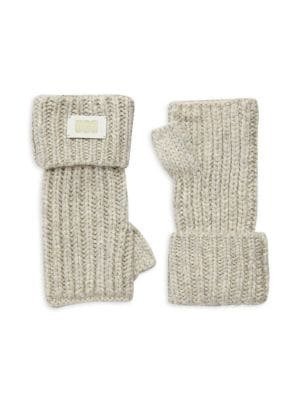 Wool Blend Cable Knit Fingerless Gloves