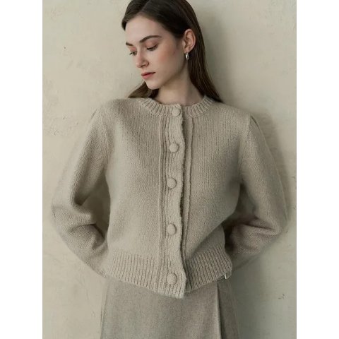 OURCOMOSComos431 alpaca crop cardigan (light beige)