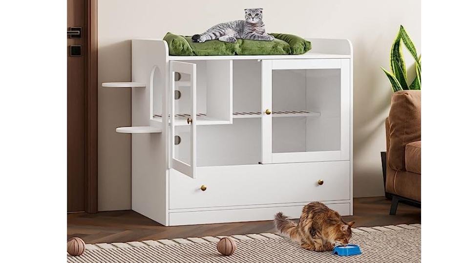 Amazon买了啥  - DAWNSPACES Cat Litter Box Furniture