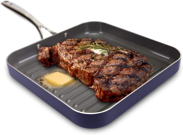 EaZy MealZ Non-Stick Square Grill Pan, Large, 10.5"