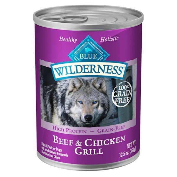 Blue Wilderness Beef & Chicken Grill Adult Wet Dog Food, 12.5 oz., Case of 12 | Petco
