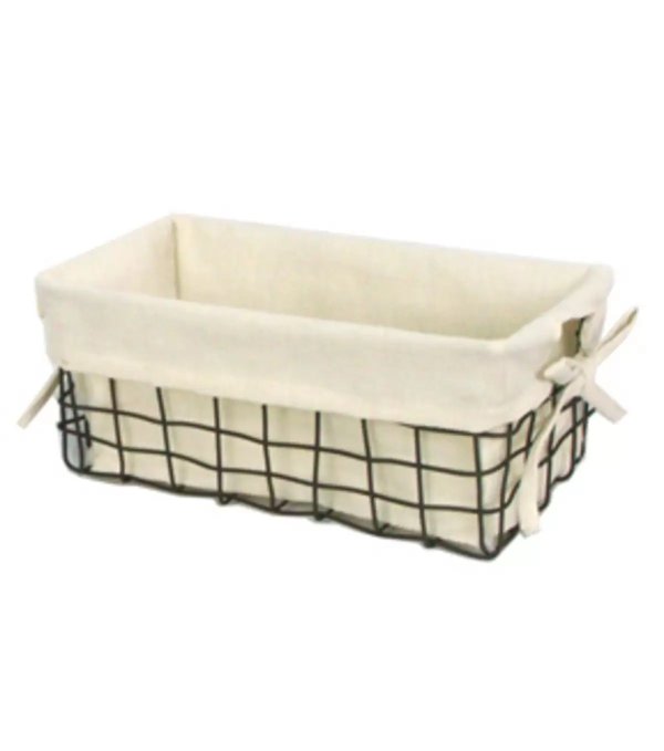 11''x6'' Wire Basket with Ivory Liner