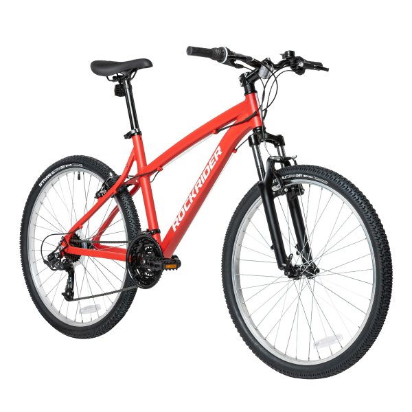 Rockrider ST50, 21 Speed Aluminum Mountain Bike, 26", Unisex, Red, Small