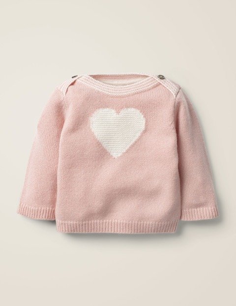 Cashmere Heart Sweater - Chalky Pink Heart | Boden US