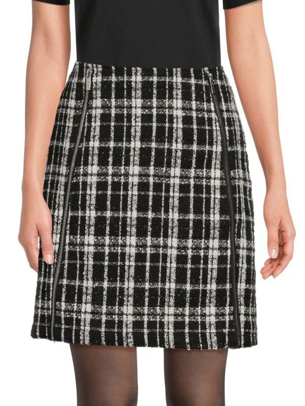 Plaid Tweed Mini Skirt