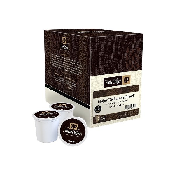 Peet's Major Dickason's Blend Coffee, Keurig K-Cup Pods, Dark Roast, 22/Box (6547)
