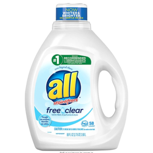 All Liquid Laundry Detergent, Free Clear With Odor Relief, 49 Loads, 88 Fluid Ounce