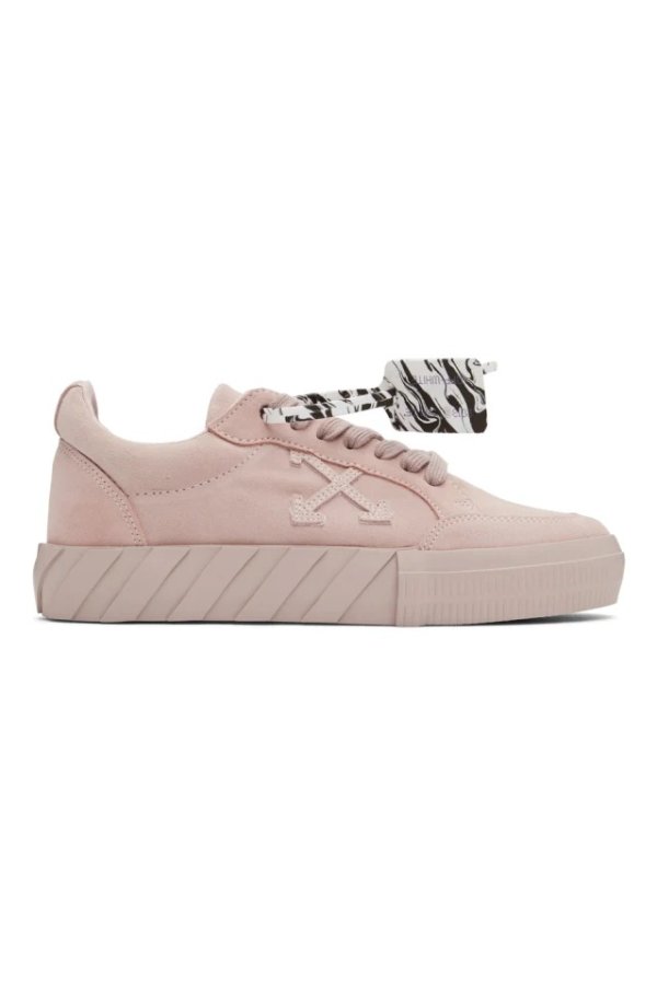 Pink Suede Vulcanized Low Sneakers