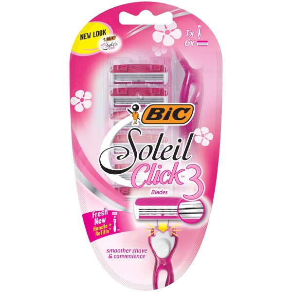 Soleil Click 3 Women's Disposable Razor -- 1 Handle, 6 Cartridges