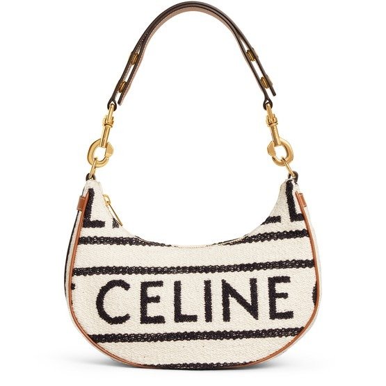 Celine - Clutch with Chain in Triomphe Canvas and Lambskin White for Women - 24S