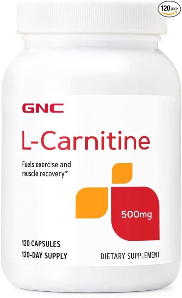L-Carnitine 500mg, 120 Capsules, Helps Metabolize Long-Chain Fatty Acids