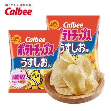 卡乐比 日本进口零食 淡盐味薯片60g X2包