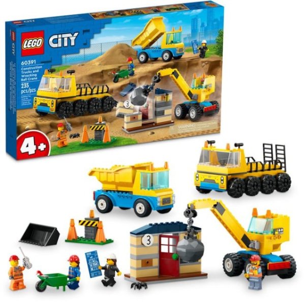 City Great Vehicles Construction Trucks and Wrecking Ball Crane 60391