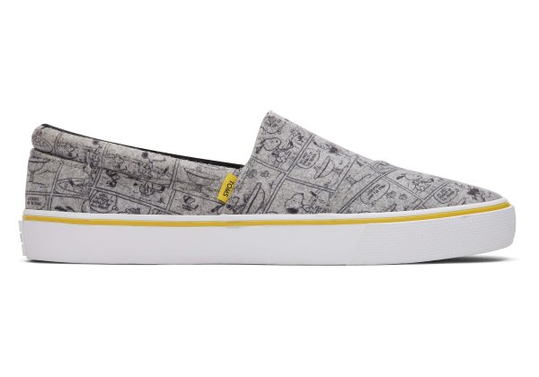 Men's Grey Print TOMS X PEANUTS Fenix Slip On Sneaker | TOMS