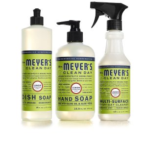 Mrs. Meyer's Clean Day Kitchen Essentials Set, Includes: Hand Soap, Dish Soap, and Multi-Surface Cleaner, Lemon Verbena Scent, 3 Count Pack