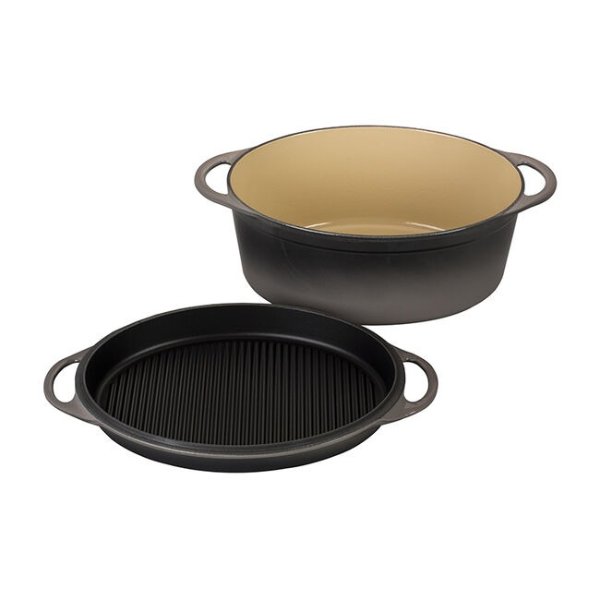 Oval Dutch Oven with Grill Pan Lid - Factory to Table Sale