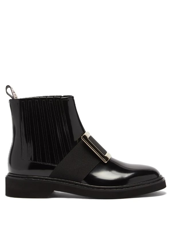 Rangers buckled patent-leather Chelsea boots | Roger Vivier