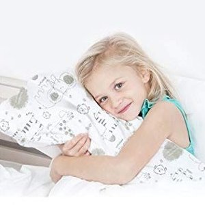 Toddler Pillow with Pillowcase - 13X18 Soft Organic Cotton Baby Pillows for Sleeping