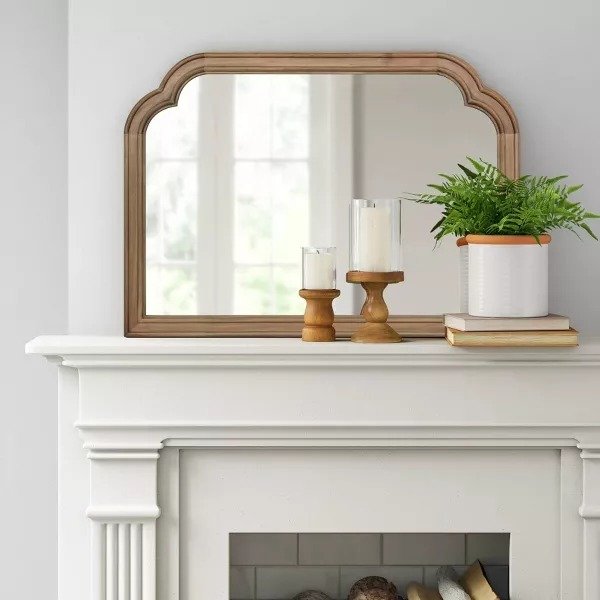 36" x 26" French Country Mantle Wood Mirror Natural - Threshold™