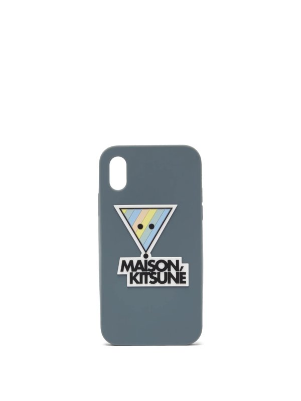 Rainbow triangle-logo iPhone X case | Maison Kitsune | MATCHESFASHION US
