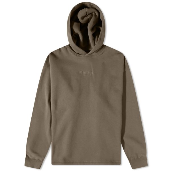 Fear of God ESSENTIALS Relaxed Logo Popover HoodieWood