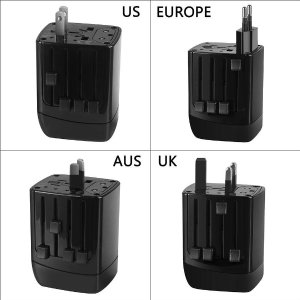 Keedox All-in-One International Worldwide Travel Plug Adapter with Dual USB Charger