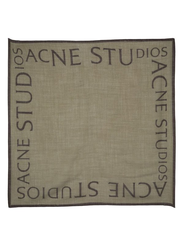 Acne Studioslogo印花羊毛方形围巾