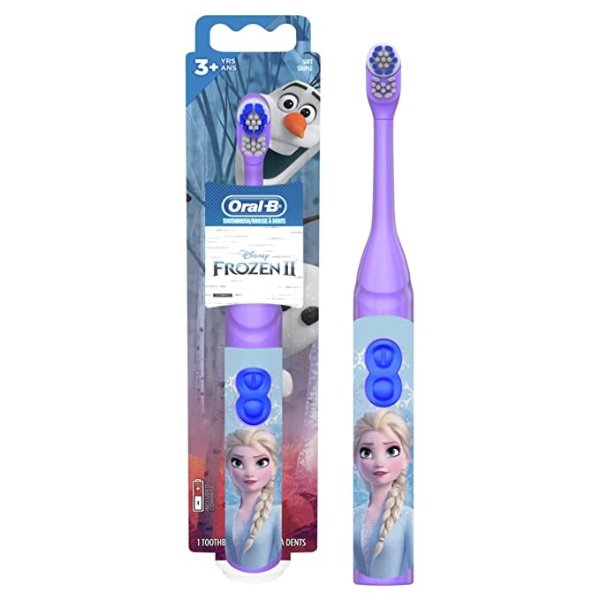 -B Kids Battery Power Electric Toothbrush Featuring Disney's Frozen for Children and Toddlers age 3+, Soft (Characters May Vary)