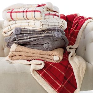 Today Only: Martha Stewart Collection Classic Reversible Sherpa Throw