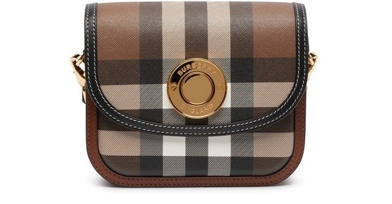 Small Check and Leather Elizabeth Bag