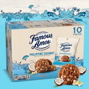 Famous Amos 椰子白巧克力曲奇 10oz 10包 口感酥脆奶味香