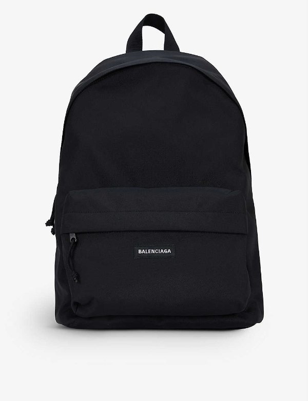 Explorer brand-patch woven backpack