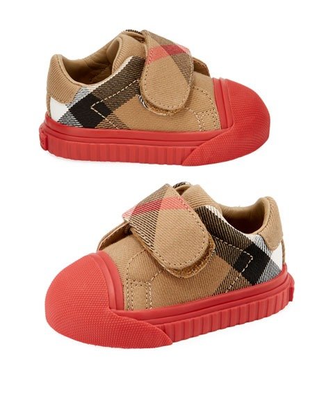 Beech Check Sneaker, Beige/Red, Infant/Toddler