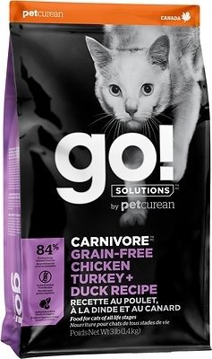 Solutions Carnivore Grain-Free Chicken, Turkey + Duck Recipe Dry Cat Food, 16-lb bag - Chewy.com