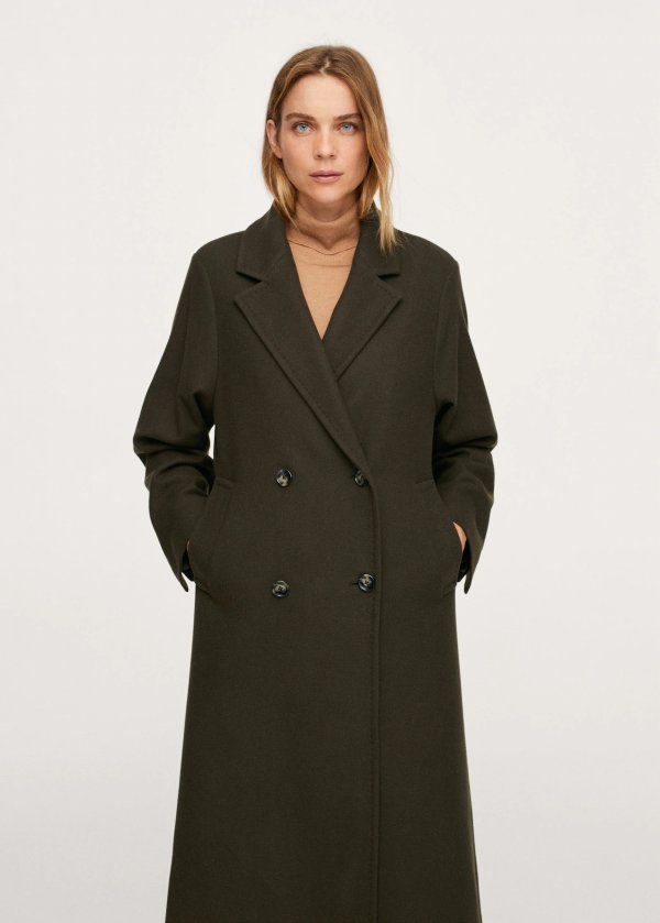 Double-breasted wool coat - Women | Mango USA