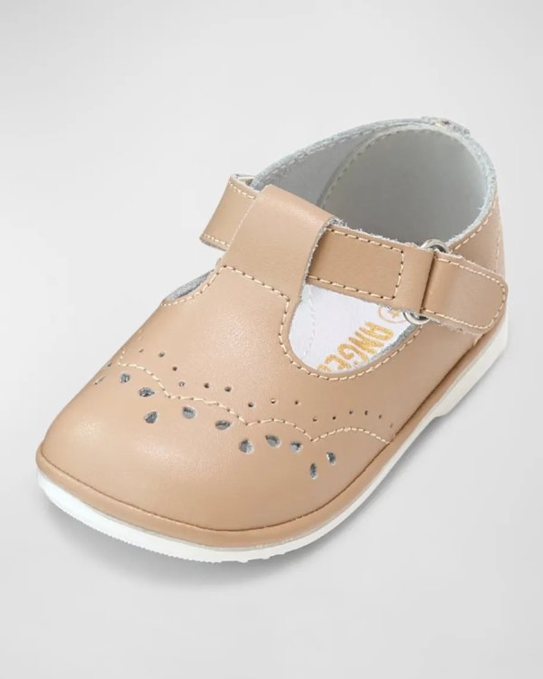 Girl's Birdie Leather Cutout T-Strap Mary Janes, Baby/Toddler/Kids
