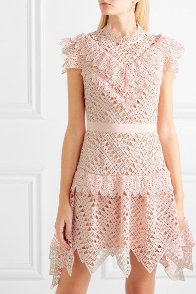 Guipure lace mini dress