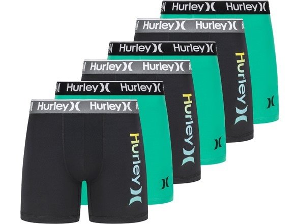 Hurley 男士6件装平角内裤多色