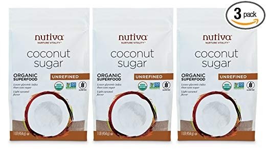 Organic, non-GMO, Unrefined Granulated Coconut Sugar, 1-pound (Pack of 3)
