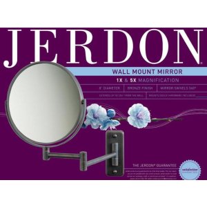Jerdon JP7506BZ 8-Inch Wall Mount Makeup Mirror