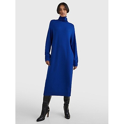 TH Monogram Turtleneck Relaxed Midi Sweater Dress | Tommy Hilfiger
