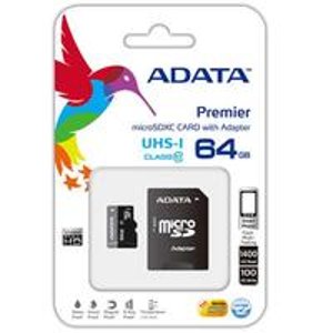 ADATA Premier 64GB MicroSDXC Flash Card - UHS-I, Class 10, 30/10 Read/Write 
