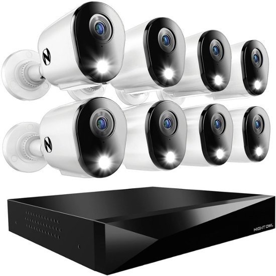 Night Owl 12 Channel 8 Camera Wired 2K 1TB DVR Security System with 2-way Audio