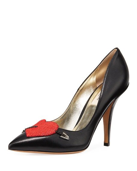 Heart Leather 110mm Pumps