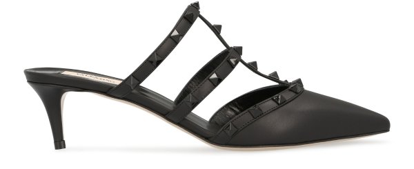 Rockstud mules with cage effect straps