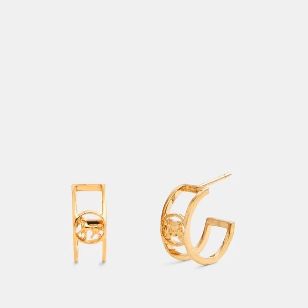 COACH Horse And Carriage Huggie Earrings