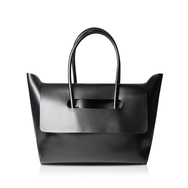 Flap Closure Handbag - Black